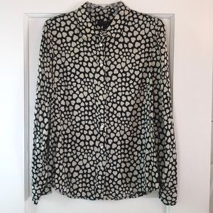 Jcrew silk heart blouse. Sz 8.